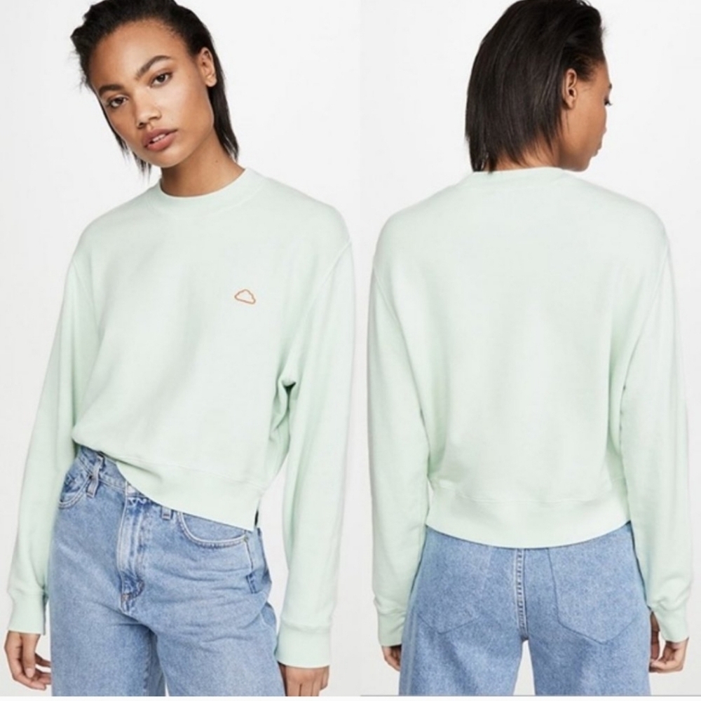 FRAME EASY LOGO CREW NECK SWEATSHIRT IN FADED‎ OLIVE preowned  X-Large